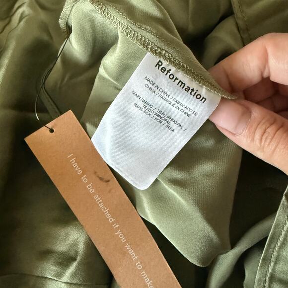 New Reformation Casette Silk Dress - Picture 4 of 5